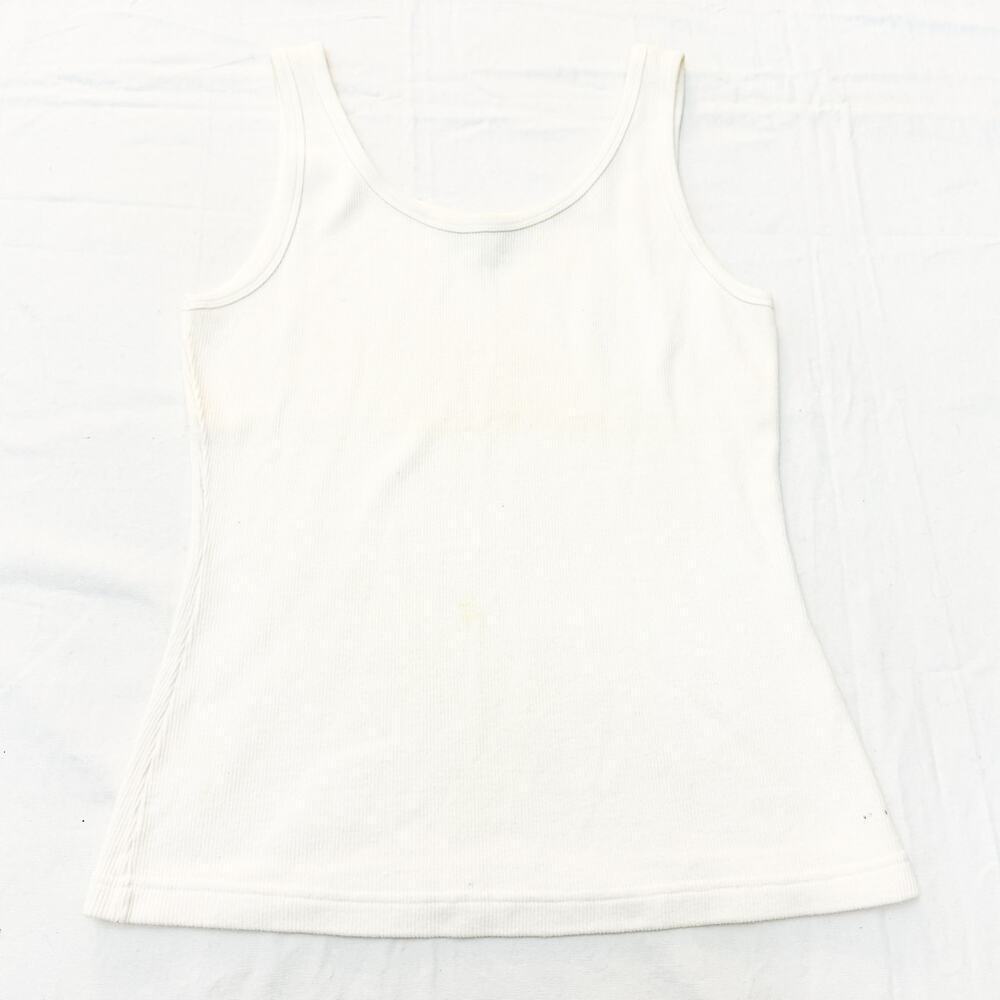 Outlander Cream Heavyweight Cotton Tank Top Sleeveless Ribbeb Size Small